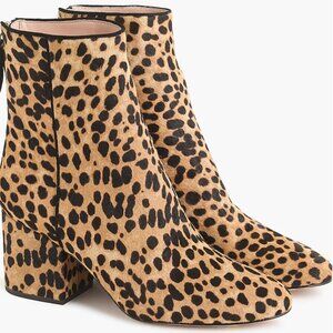NWB J Crew Boots Women's Sadie Booties Leopard Calf Hair Block Heel Size 6 $260